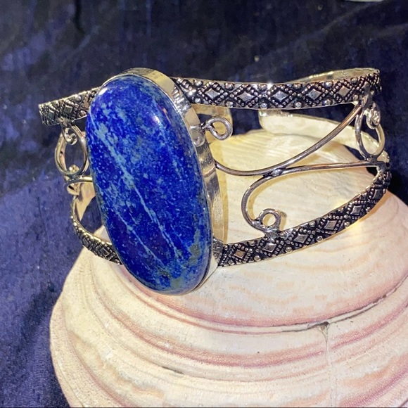 Lapis Lazuli Natural Gemstone handmade cuff - Picture 2 of 7